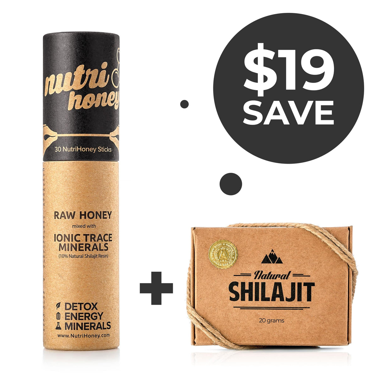Bundle Deal: Natural Shilajit Resin + NutriHoney ($19 in Savings)