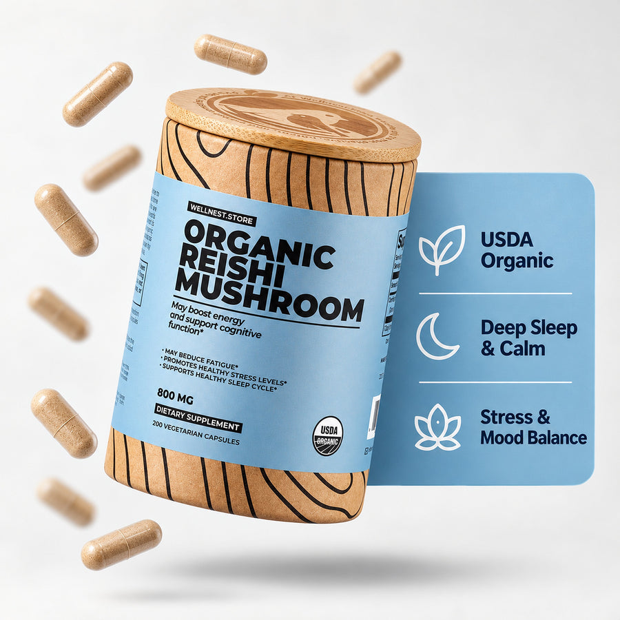 Organic Reishi Mushroom, 200 vegetarian capsules