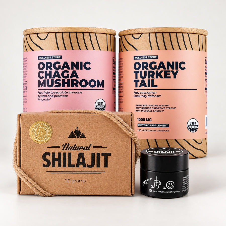 Gut Health & Immunity Shield (Shilajit + Chaga + Turkey Tail)