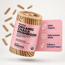Organic Chaga Mushroom, 200 vegetarian capsules
