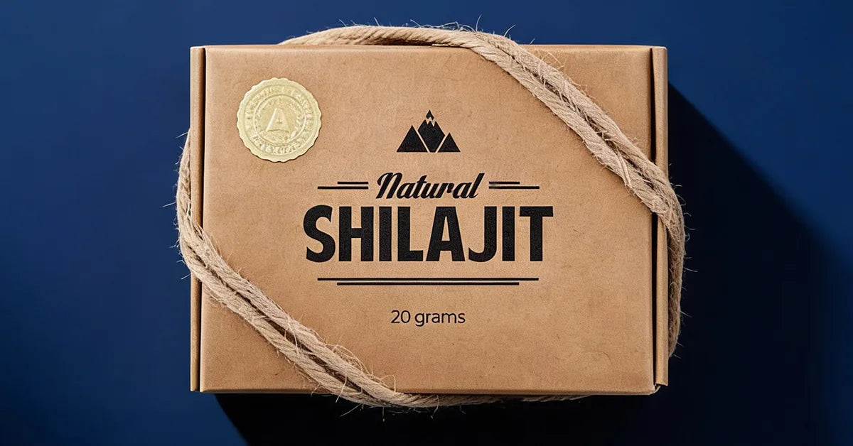 Natural Shilajit 20g resin box, sealed with twine